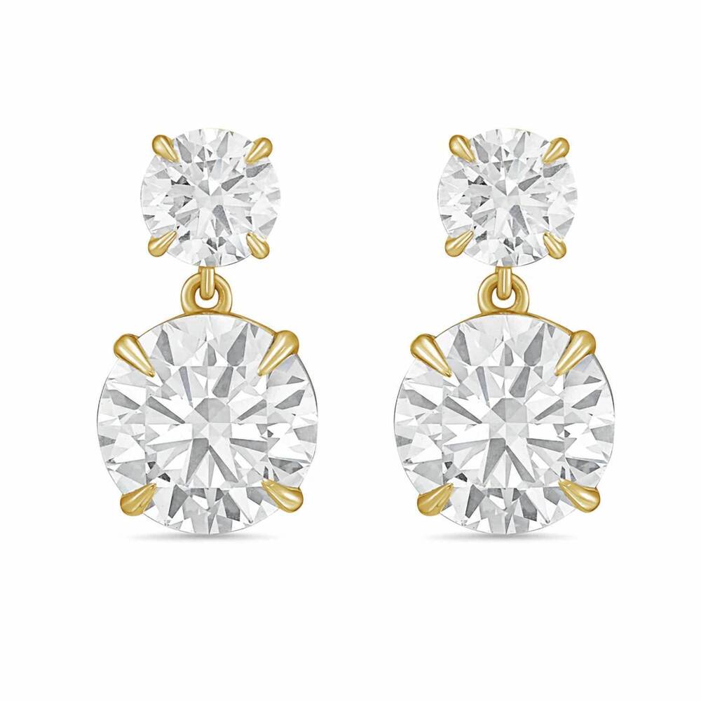 NEW DIANA M JEWELS women's round lab-grown diamond stud earrings (12.00 ct tcw)